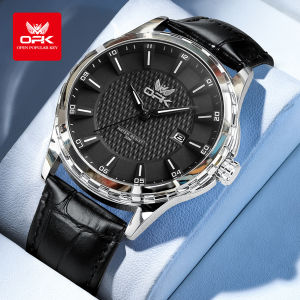 OPK Watch For Men Waterproof Original Luxury Business Genuine Leather Strap Luminous Calendar Import Quartz Watch