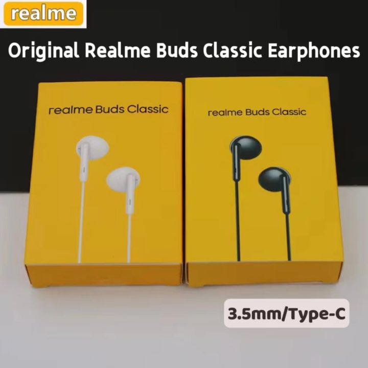 Original Realme Buds Classic Earphones In-Ear Earphones Wired  Control Large Driver Earbuds With Mic For Realme 12 11 Pro+ 10 Note 50