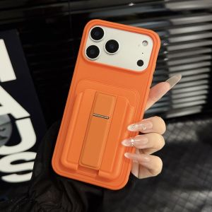 Luxury Card Slot Armor Plain Color Case For iPhone 17 Air 16 15 14 13 12 11 Pro Max Plus Rotating Holder Phone Shell Shockproof Stand Grip Matte Back Cover