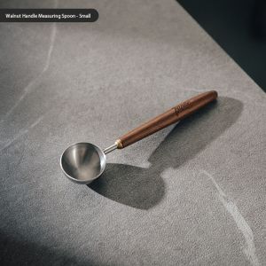 BINCOO Walnut Handle Coffee Spoon Coffee Bean Measuring Spoon Stainless Steel Coffee Powder Special Spoon