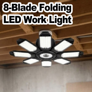 Super Bright 20000LM Garage Ceiling Light 200W LED Shop Lights With 8 Deformable Panels 6500K White E26 E27 Easy Install For Attic Warehouse Home Workshop Barn