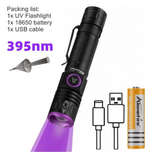 Alonefire SV85 Zoom 365nm UV Flashlight USB Rechargeable Ultraviolet Nail lamp Torch Cat Dog Pets Urine tinea Marker Money Ore Detection Light