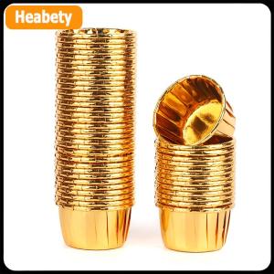 【2-3 days delivery】 50pcs mini cupcake Foil Cupcake Wrapper Paper Gold Silver Cupcake Baking Cups