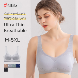 【SINGABRALETTE】【Super invisible】Summer Ice Silk Seamless Wireless Bra Ultra-Thin Breathable Comfort Plus Size Women Traceless Support Sports Lightweight 40-95kg Lingerie Underwear Women