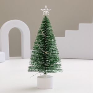 17cm LED Luminous Mini Christmas Tree Small Pine Tree Light Desktop Christmas Holiday Gifts with Multicolor Star String Lights