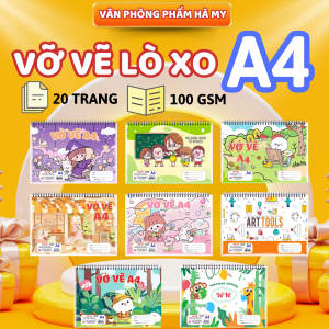 Vở vẽ gáy lò xo Minh Châu A4 20 tờ định lượng 100gsm
