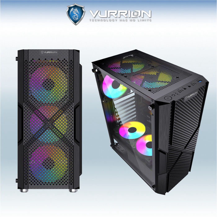 Casing VURRION BLACKBOLT Tempered Glass MidTower ATX Gaming Case