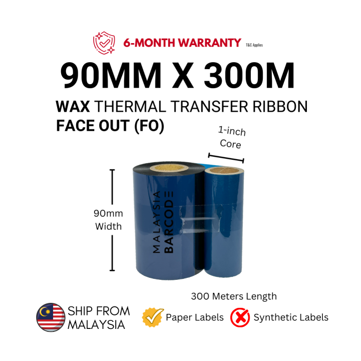 Fo Ribbon Wax 90MM X 300M (FO) Thermal Ribbon/Barcode Ribbon | Lazada