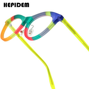 HEPIDEM Acetate Glasses Frame Women Famous Brand Design Cateye Nerd Eyeglasses Japanese Handmade Cat Eye Spectacles Optical Eyewear 9392