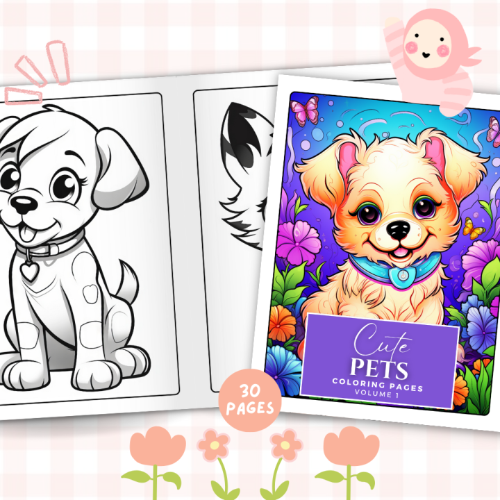 kertas-mewarna-cute-pets-coloring-pages-vol-1-30-pages-coloring
