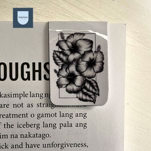 Hibiscus Floral Ink Magnetic Bookmark | Bookishnetic × Marya