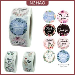 N2HAO Hoa Cảm ơn bạn dán nhãn quà tặng bao bì dán sinh nhật tiệc cưới