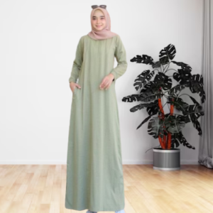 Gamis Wanita Terbaru 2024 Anggun Dress Bahan Kaos Katun Combed Apk Sablon Dres Wanita Polos Simple Ootd Hijab Style