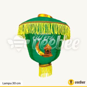 Lampion Kain Lebaran 30cm | Motif Sabit Bedug & Lentera | Hiasan Idul Fitri Dekorasi