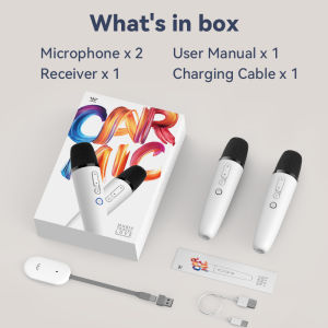 Official Tesla Microphone Caraoke Mic for Tesla(Works for Model Y/3/X/Cybertruck ) Rechargeable Mic with USB-A & USB-C Converter
