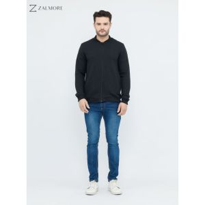 Zalmore Men Basic Bomber Jacket Premium Embossed LUMA Cotton - Jaket Bomber Lembut Anti Kusut Luxury