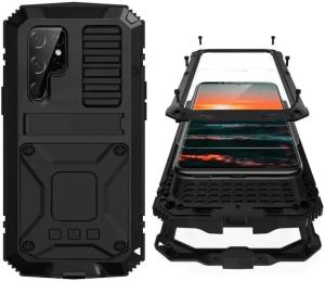 Heavy Duty Aluminium Metal Armor Phone Case For Samsung S26 S25 S24 S23 S22 S21 Ultra S20 Plus Shockproof Cover Screen Protector