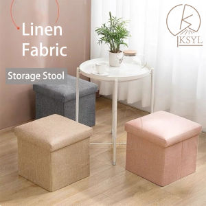 KSYL 2 in 1 Storage Stool Box Sofa Ottoman Fabric Footrest Foot Seat Foldable Storage Stool/Kotak Simpanan Kerusi Serbaguna
