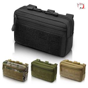 EDC Tool Pouch Bag Tactical Molle Horizontal Admin Pouch Outdoor Hiking Belt Bag Waterproof Waist Pack for Outdoor Sports Hunting