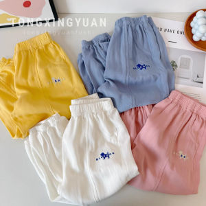 กางเกงกันยุงสำหรับเด็กรุ่นใหม่ กางเกงผ้าฝ้ายเรียบง่ายและใช้งานได้หลากหลายสำหรับเด็กชายและเด็กหญิง กางเกงเด็กอ่อน【HALOLO】