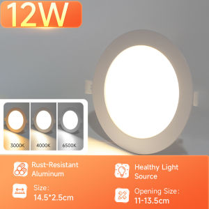 Round LED Pin Light Recessed Ceiling Downlight Tricolor Ultra-thin 220V 6w/9w/12w/18w Indoor Home Lighting