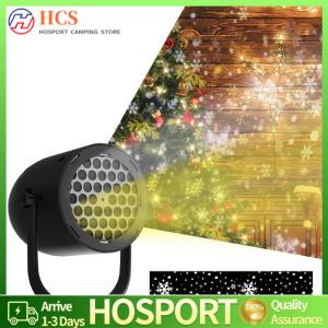 【HCS】 Rotating Snow Lamp Outdoor LED Christmas Lights Christmas Snowflake Projection Lights for Indoor Outdoor Christmas Decoration