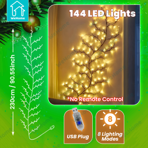 WeHome LED Branch Vine Lamp 96/144 LED Wall Lights For Room DIY Decoration Tree Light Bedroom Light