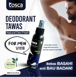 Natural Deodorant Spray 100ml Tosca Deodorant Tawas Cair Ampuh Mencegah Bau Ketiak dan Badan Non Alkohol