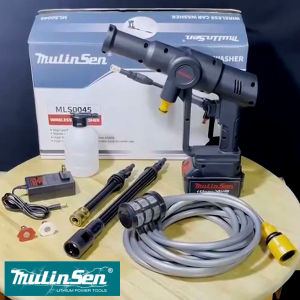 ปืนฉีดน้ำแรงดันสูง ปืนฉีดน้ำไร้สาย MULINSEN 150v กำลัง 200w (ทำโฟมได้) เครื่องอัดฉีด แบตเตอรี่ขนาดใหญ่ Li-ion 1ก้อน สายยาง ยาว10เมตร