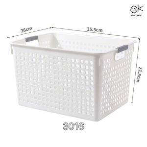 Plastic Basket Organizer Stackable Storage Boxes Multipurpose Ventilated Kitchen Bathroom Home Office Laundry Bin Items
