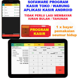 program Aplikasi Kasir Android untuk Usaha Usaha Retail UMKM Toko minimarket warung dll Untuk HP dan Tablet sofware file dikirim dalam flashdisk