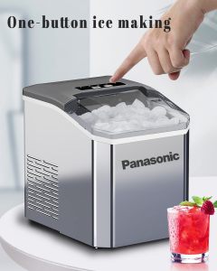 Panasonic ice machine can make 9 ice cubes every 6 minutes you can choose the size of the ice cubes. It can produce 15Kg of ice per day. Ice machine with self-cleaning system. Suitable for home/coffee shop/supermarket/dessert shop/sushi shop etc.