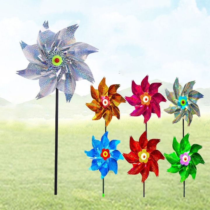 1Pcs Bird Repeller Pinwheels Sparkly Scarecrow Pinwheel Windmill