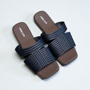 Sandal Jelly Wanita Terbaru Model Selop Flat Karet Cewek Kekinian Slip On Alina 502-K6 Jelly Import