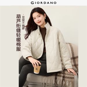 Giordano Women Stand collar wave quilted jacket Free Shipping 05376691
