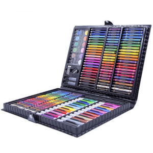 🔥Color Set🔥Kids Super Mega ART Coloring Set Painting brush set Water Color Pen Crayon Drawing set For Children Crayons coloring set palette Girls toys large set 168/208 pieces color box set including wooden colors crayons watercolors pens