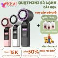 Quạt Sò Lạnh Mini Cầm Tay Tích Điện 100 Mức Gió, Pin 4000mAh,Có Sò Lạnh, Màn Hình Led,Tặng Kèm Dây Đeo. 