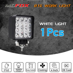 MOFOX B1S Work Light for Motorcycle 48W 6500K 4800LM IP68 Waterproof Fog Light Yellow and White Light 50000 Hrs Lifespan for Offroad Car Motorcycle 10-30V 4 inch Driving Light Laser Gun For Jeepney
