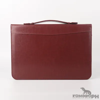 Leather Portfolio Bag With Handle | Long size. | Customize Name | Seamans File Folder