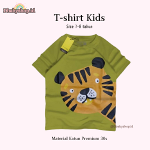 [Dbabyshop.id] Baju Kaos Distro Anak Laki Laki Motif Tiger Bahan Katun Premium 30s Usia 1-8 Tahun