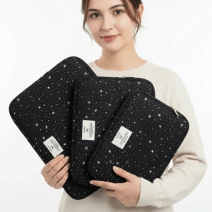 MINIFELE 262 Portable Laptop Sleeve Bag Shockproof Protection 3 Sizes Tablet Pouch Korean Style Starry Sky Design Computer Bag