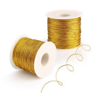 20เมตร Metallic Gold Bakers Twine Spool 1มม.ความกว้างสำหรับ DIY ศิลปะงานฝีมือหรือห่อของขวัญ