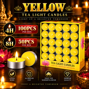 ✨ SG SELLER Tea Light Candle 100pcs 4H / 50pcs 8H Smokeless Unscented Deepavali Candle Diwali Pooja Home Decoration