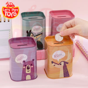 ] Tinplate Coin Box [Cartoon Piggy Bank for Kids tabung duit syiling kanak-kanak