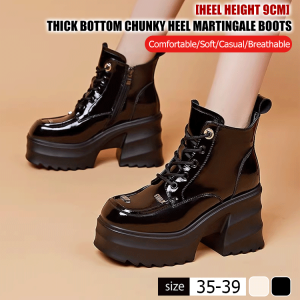 guibai Thick-soled Martin boots for women autumn versatile inner heightening thick heel short boots