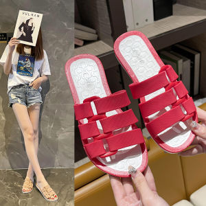 Dosreal Korean Sippers For Women Casual One Strp Rubber Ladies Slides Summer Beach Slippers For Adult