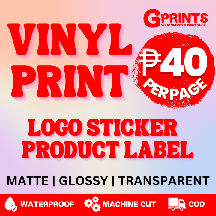A4 sheet Vinyl Printable Sticker label, Logo, Souvenirs Customized ...