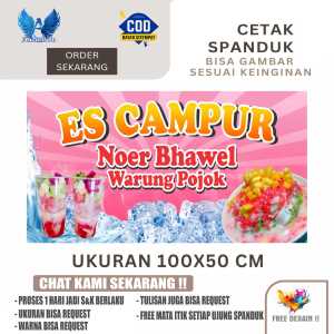 Cetak Spanduk Banner ES CAMPUR BISA TAMBAH NAMA Costom Desain
