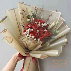 HER.FLORIST [LIMO] NEW DESIGN 10PCS Soap Dried Flowers Bouquet / Buket Bunga Sabun dan Bunga Kering