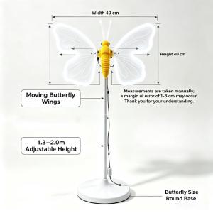 Moving Butterfly Wings Floor Lamp Adjustable Warm White Cool White Option Wedding Debut Stage Event